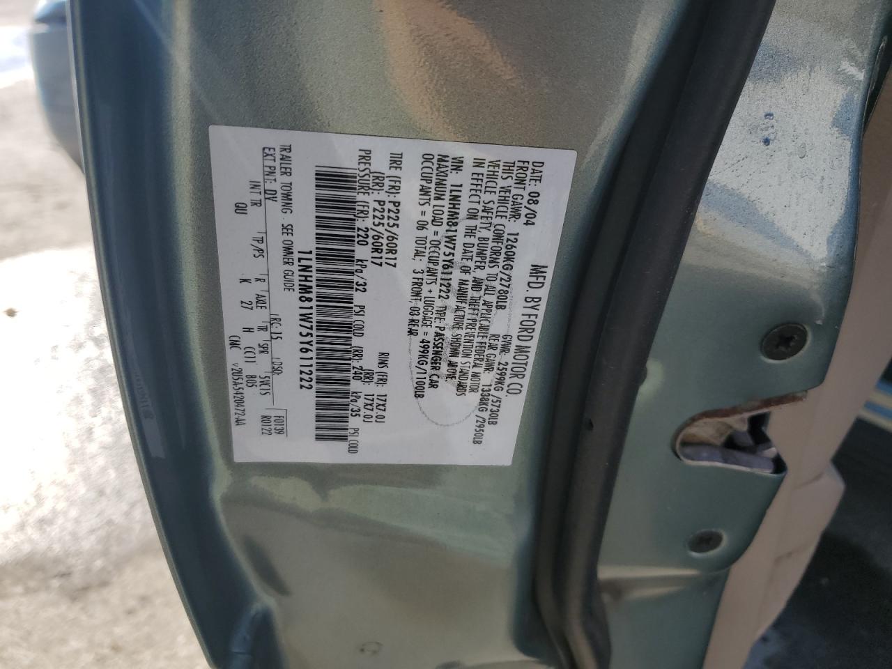 2005 Lincoln Town Car Signature VIN: 1LNHM81W75Y611222 Lot: 92603505