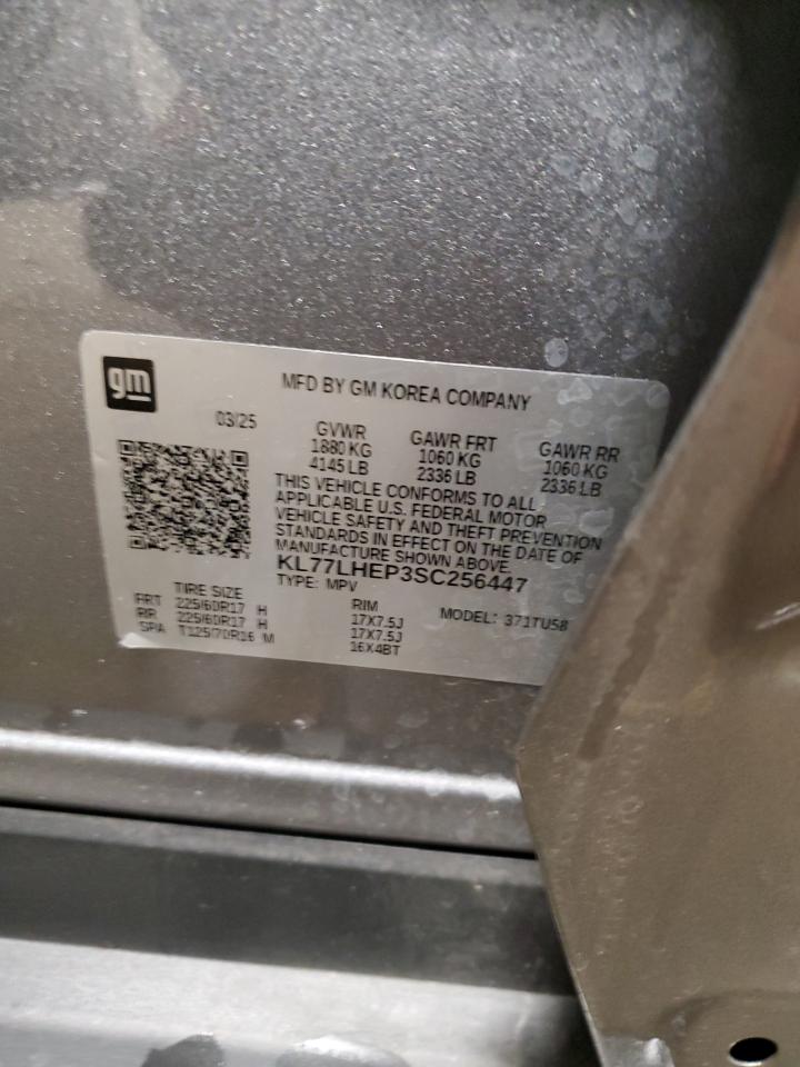 2025 Chevrolet Trax 1Lt VIN: KL77LHEP3SC256447 Lot: 93020315