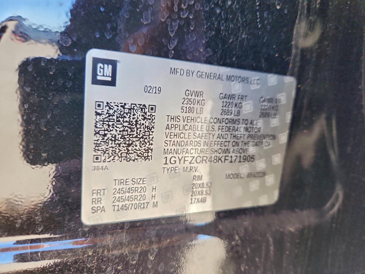 2019 Cadillac Xt4 Premium Luxury VIN: 1GYFZCR48KF171905 Lot: 91133445