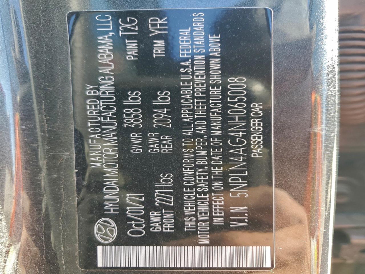 2022 Hyundai Elantra Sel VIN: 5NPLN4AG4NH065008 Lot: 92089525