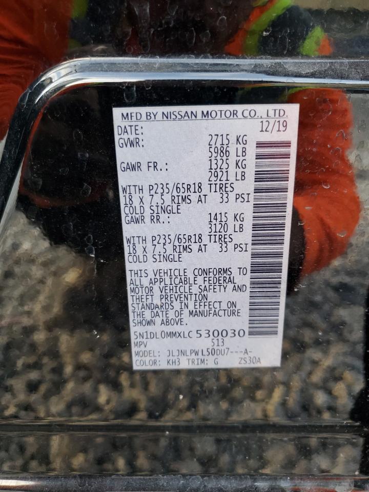 2020 Infiniti Qx60 Luxe VIN: 5N1DL0MMXLC530030 Lot: 91377955