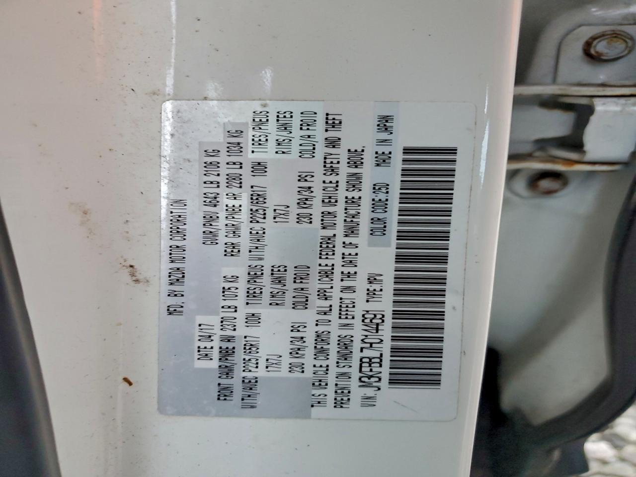 2017 Mazda Cx-5 Sport VIN: JM3KFBBL7H0144691 Lot: 93112145