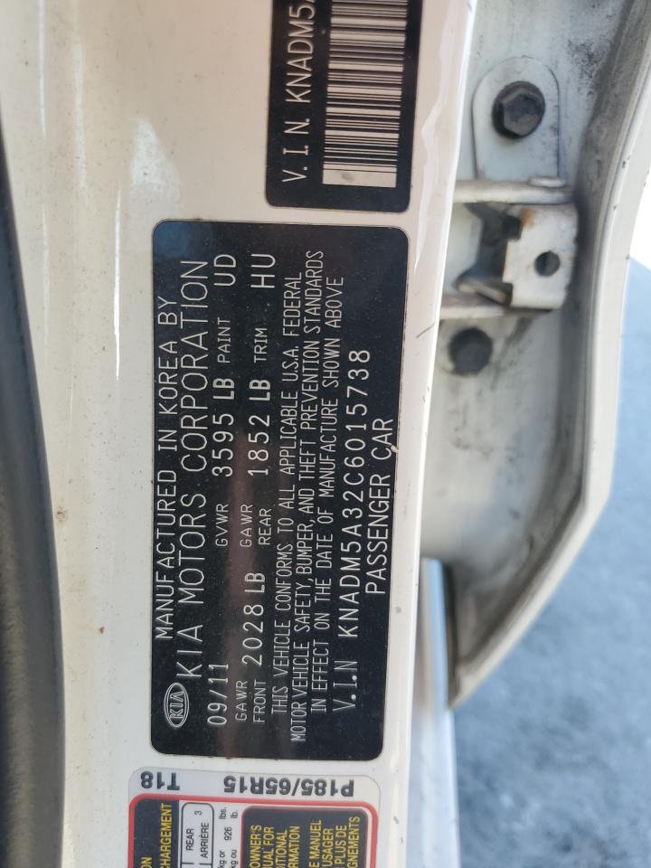 2012 Kia Rio Lx VIN: KNADM5A32C6015738 Lot: 91646885