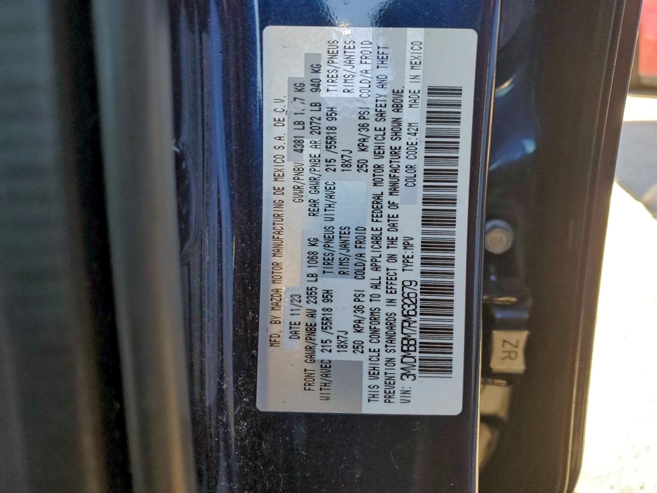 2024 Mazda Cx-30 Select VIN: 3MVDMBBM7RM632679 Lot: 94334925