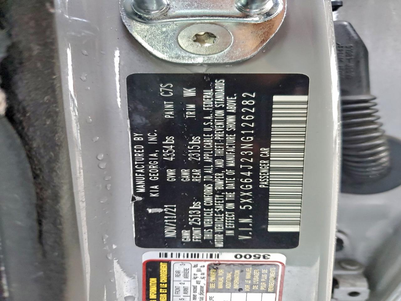 2022 Kia K5 Gt Line VIN: 5XXG64J23NG126282 Lot: 93770385