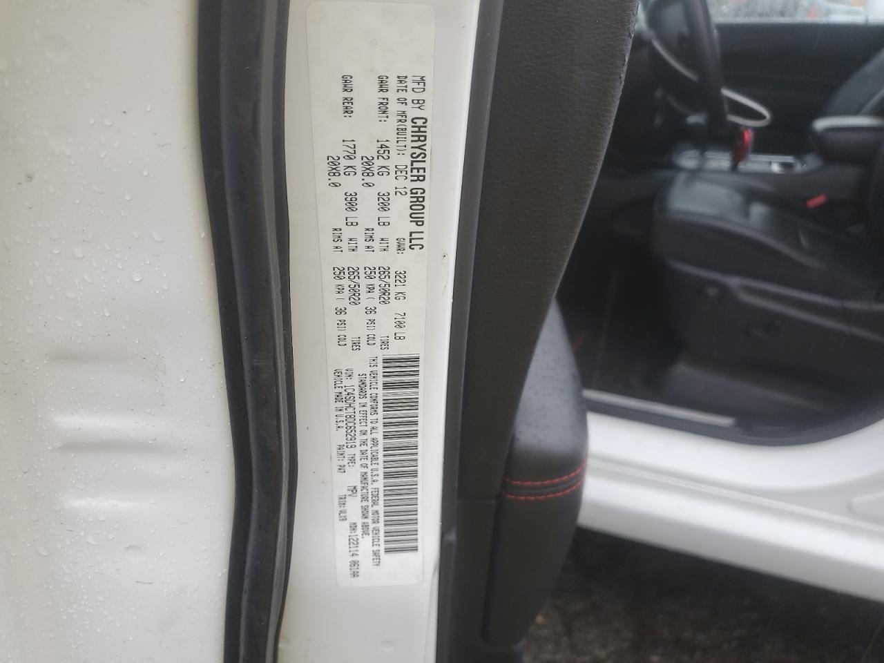 2013 Dodge Durango R/T VIN: 1C4SDHCT8DC652919 Lot: 90832935