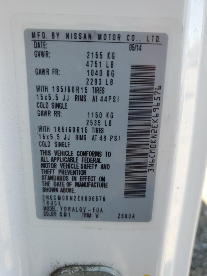 2014 Nissan Nv200 2.5S VIN: 3N6CM0KN2EK696576 Lot: 91702425