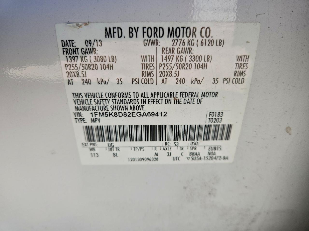 2014 Ford Explorer Xlt VIN: 1FM5K8D82EGA69412 Lot: 93525465