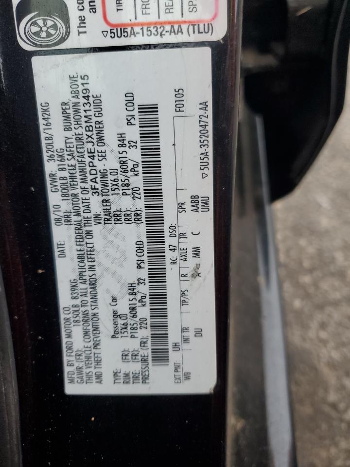 2011 Ford Fiesta Se VIN: 3FADP4EJXBM134915 Lot: 93397485