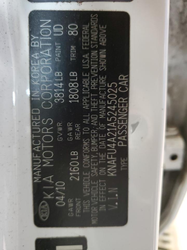 2010 Kia Forte Ex VIN: KNAFU4A21A5245025 Lot: 91165255