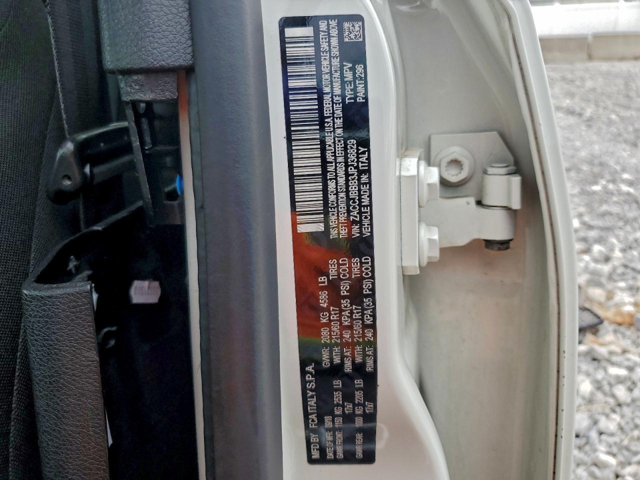 2018 Jeep Renegade Latitude VIN: ZACCJBBB3JPJ36829 Lot: 93464555