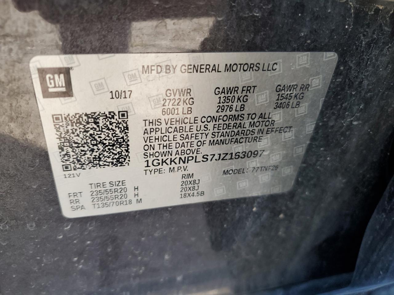 2018 GMC Acadia Denali VIN: 1GKKNPLS7JZ163097 Lot: 92075425