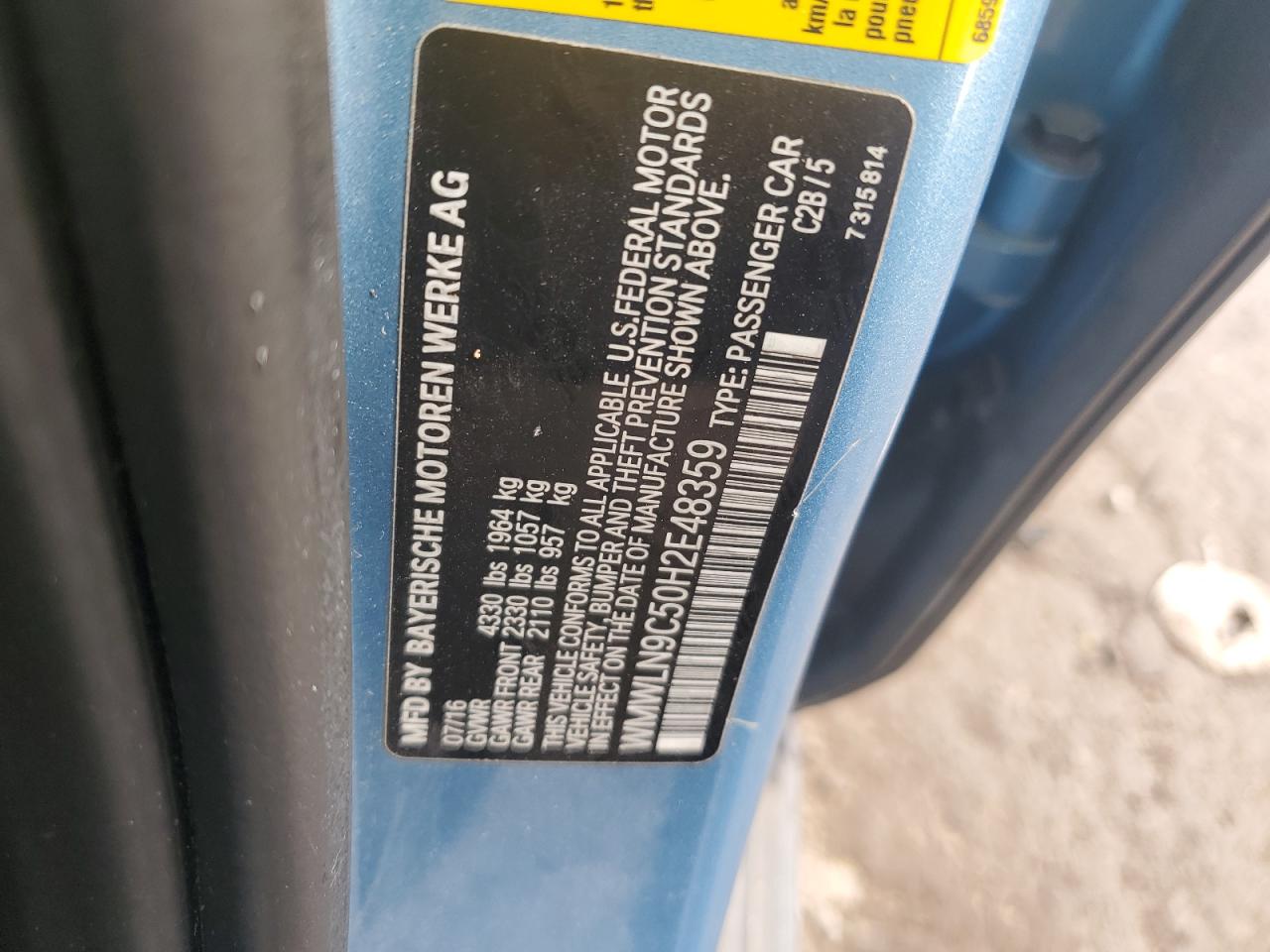 2017 Mini Cooper S Clubman VIN: WMWLN9C50H2E48359 Lot: 91073495