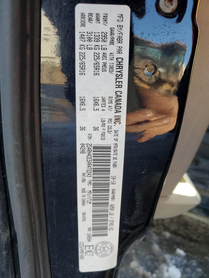 2010 Dodge Grand Caravan Se VIN: 2D4RN4DE5AR472243 Lot: 93639865