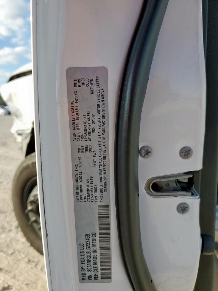 2020 Ram 3500 Tradesman VIN: 3C63RRGL8LG233459 Lot: 91285345