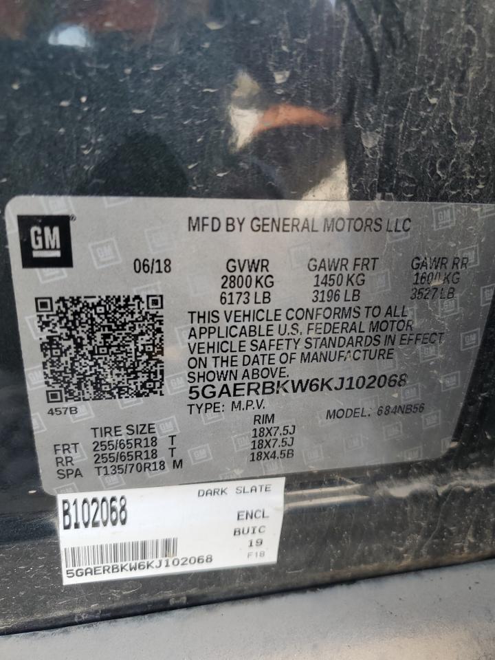 2019 Buick Enclave Essence VIN: 5GAERBKW6KJ102068 Lot: 90661845