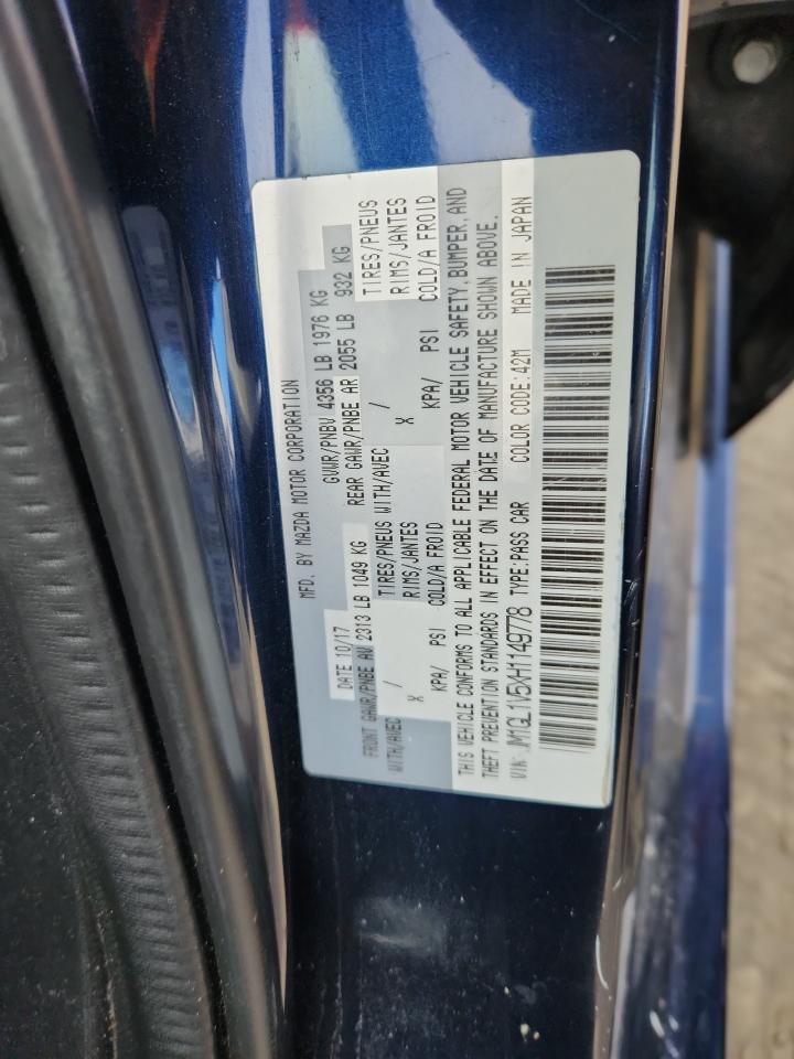 2017 Mazda 6 Touring VIN: JM1GL1V5XH1149778 Lot: 91567315