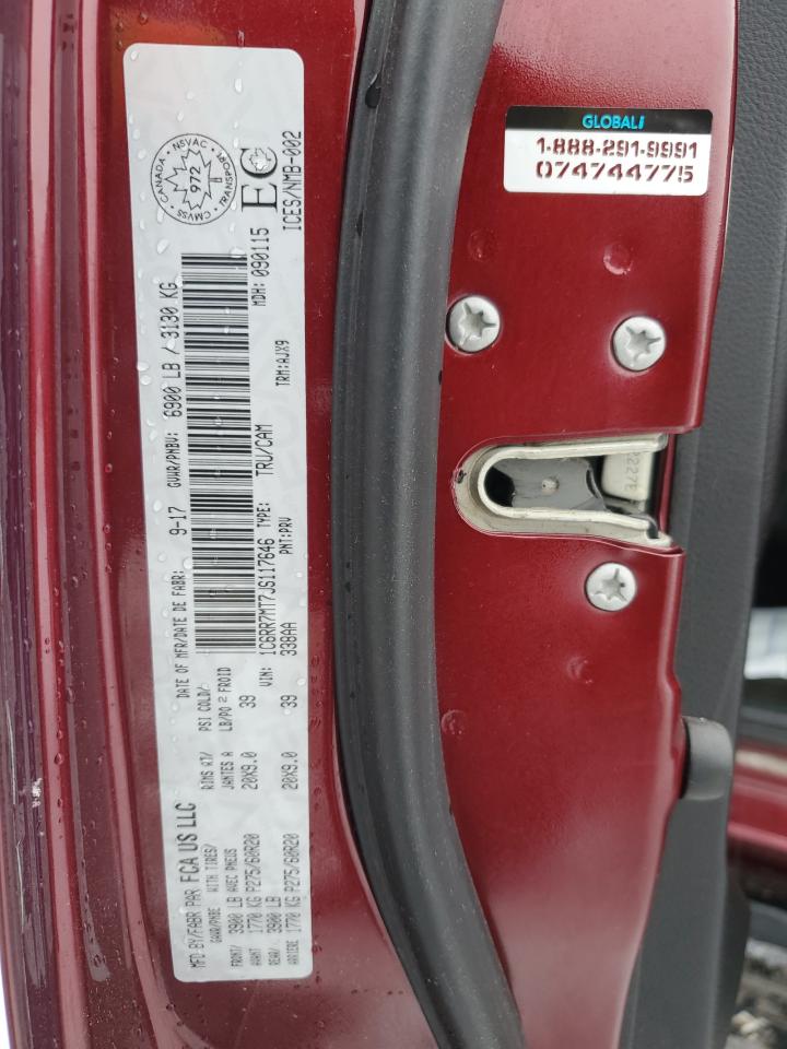 2018 Ram 1500 Sport VIN: 1C6RR7MT7JS117646 Lot: 91885355