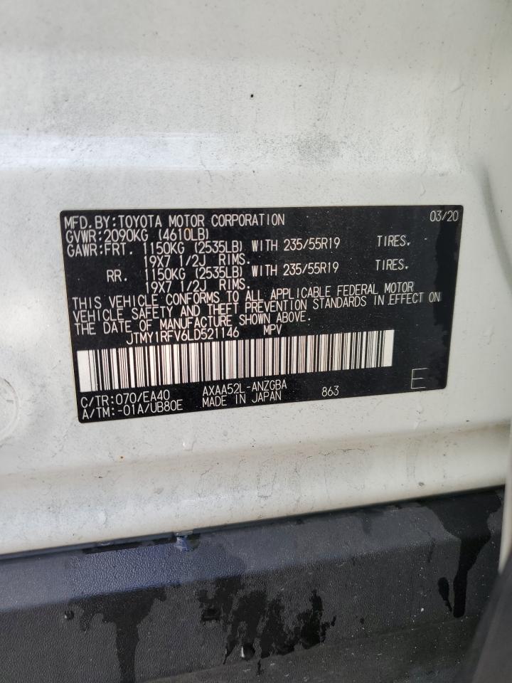 2020 Toyota Rav4 Limited VIN: JTMY1RFV6LD521146 Lot: 91322085