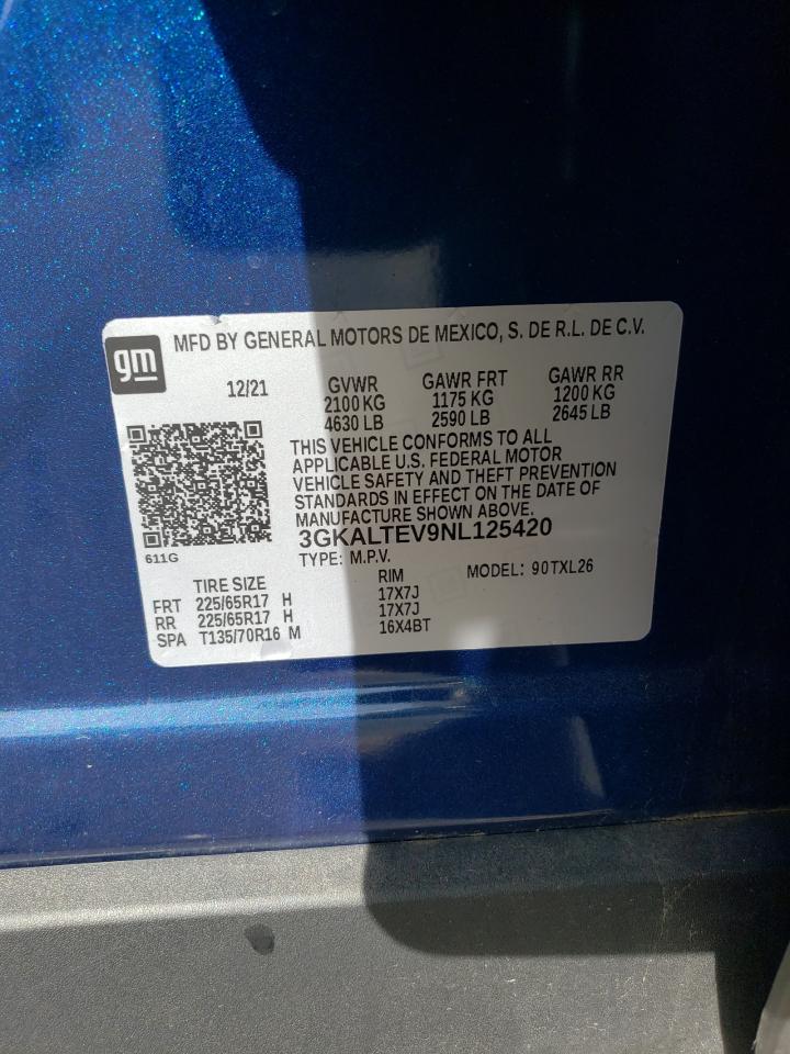 2022 GMC Terrain Sle VIN: 3GKALTEV9NL125420 Lot: 92678635