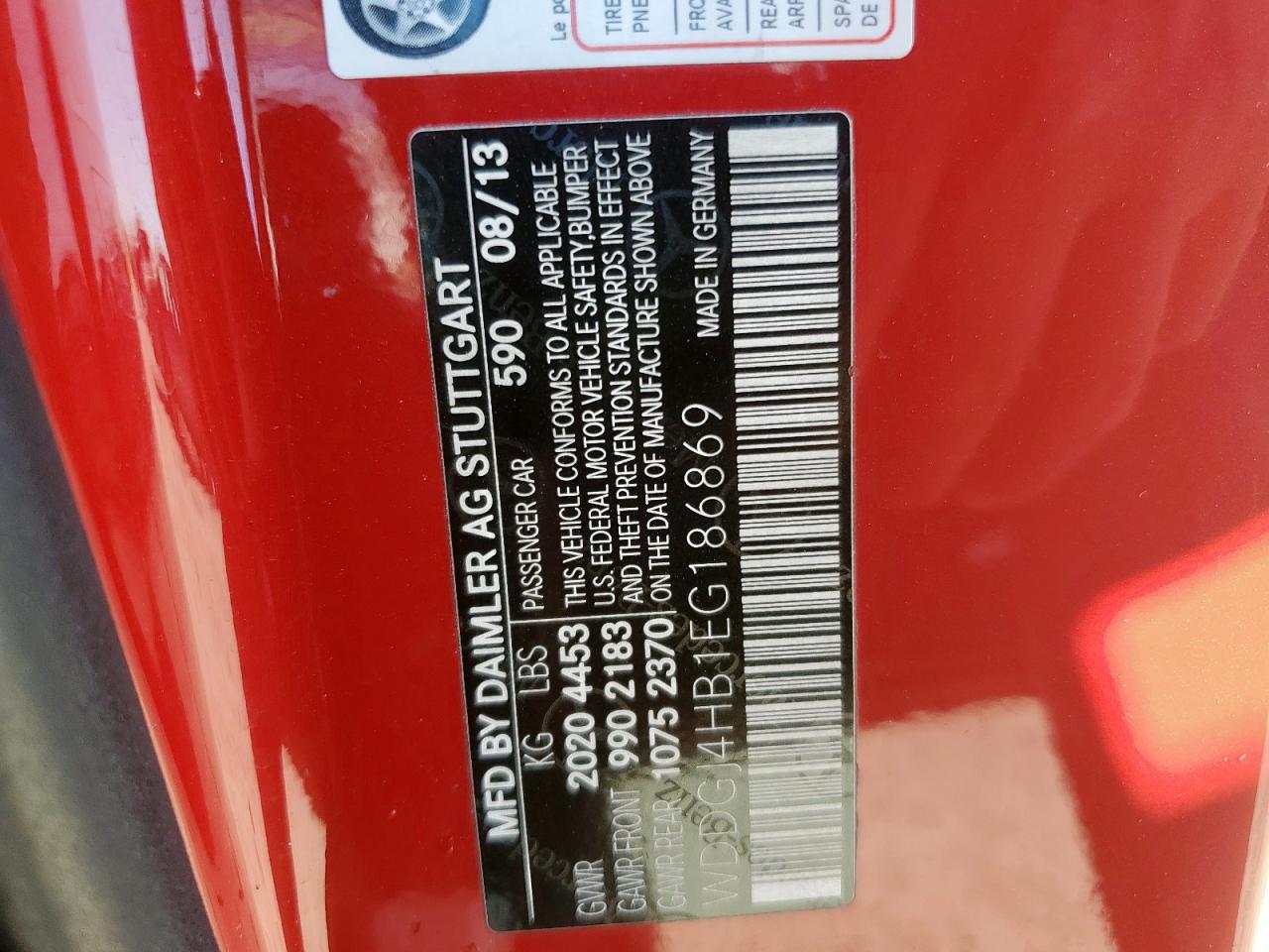 2014 Mercedes-Benz C 250 VIN: WDDGJ4HB1EG186869 Lot: 92816545