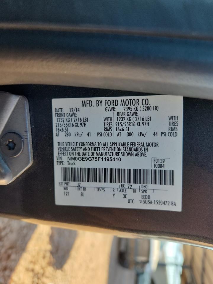 2015 Ford Transit Connect Titanium VIN: NM0GE9G75F1195410 Lot: 92598615