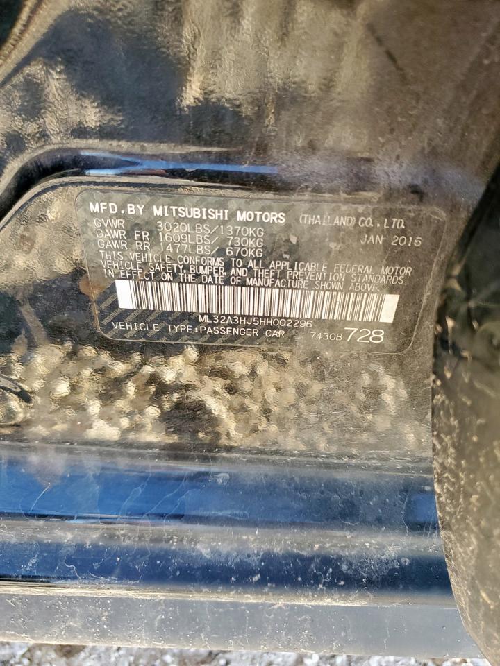 2017 Mitsubishi Mirage Es VIN: ML32A3HJ5HH002296 Lot: 91449435