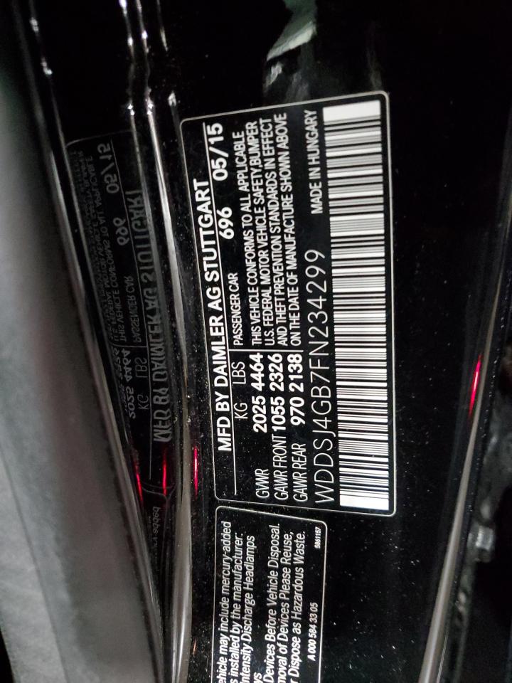 2015 Mercedes-Benz Cla 250 4Matic VIN: WDDSJ4GB7FN234299 Lot: 92134985