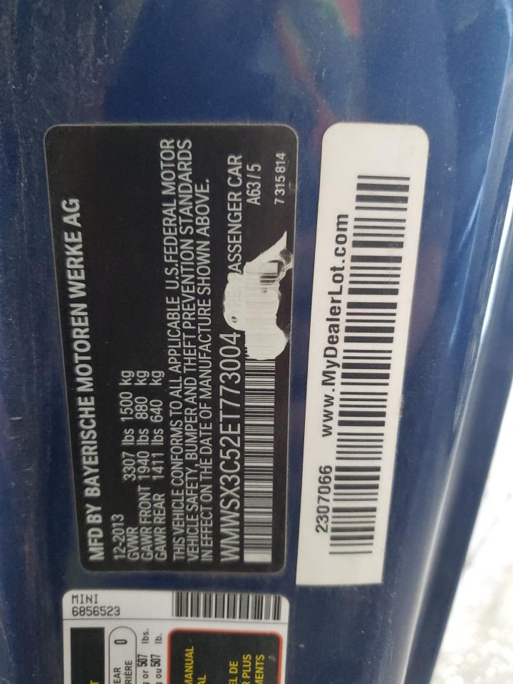 2014 Mini Cooper Coupe S VIN: WMWSX3C52ET773004 Lot: 92108735