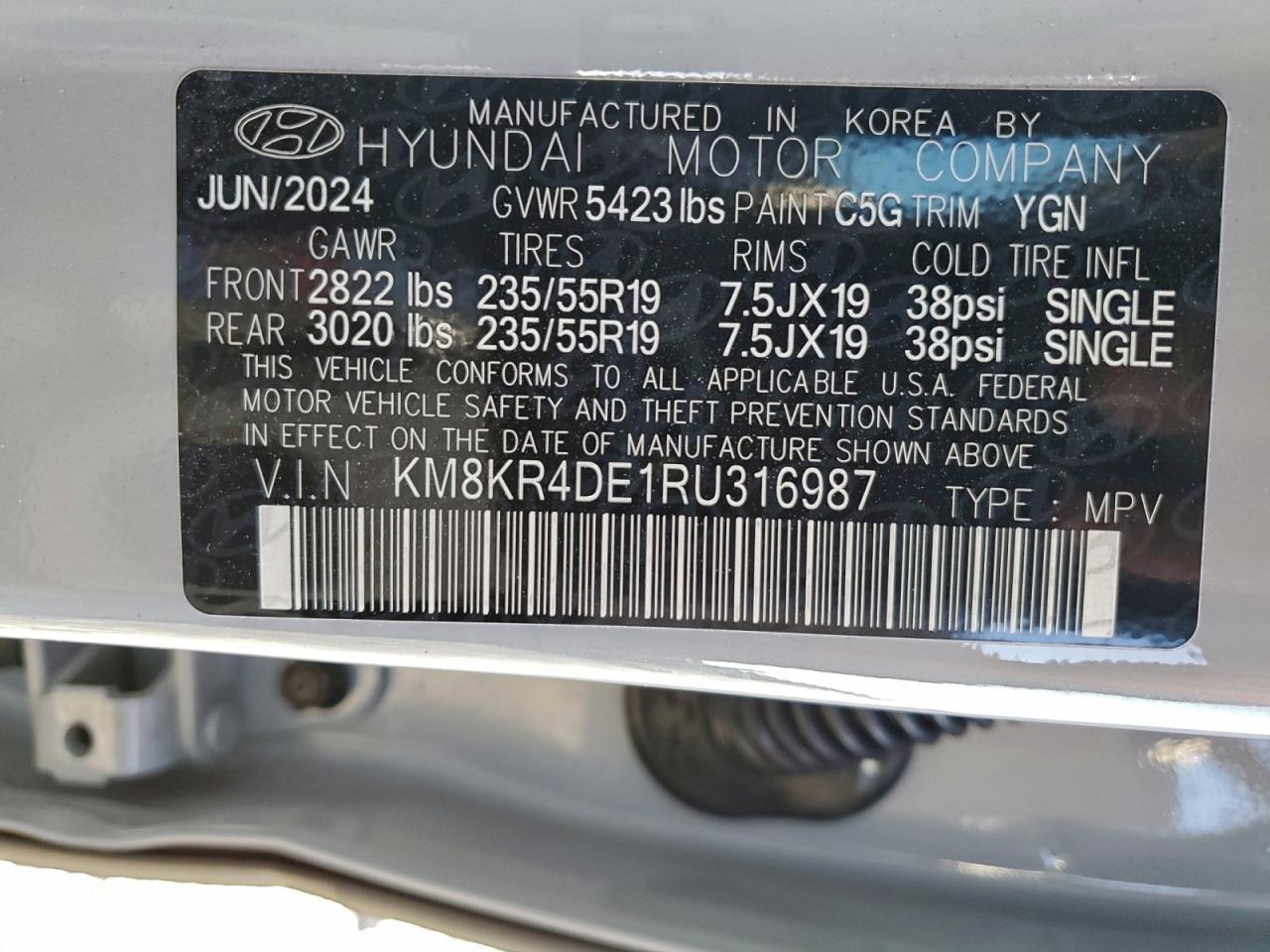 2024 Hyundai Ioniq 5 Limited VIN: KM8KR4DE1RU316987 Lot: 93981595