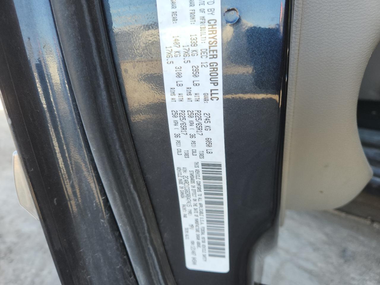 2013 Chrysler Town & Country Touring L VIN: 2C4RC1CG6DR647415 Lot: 92265435