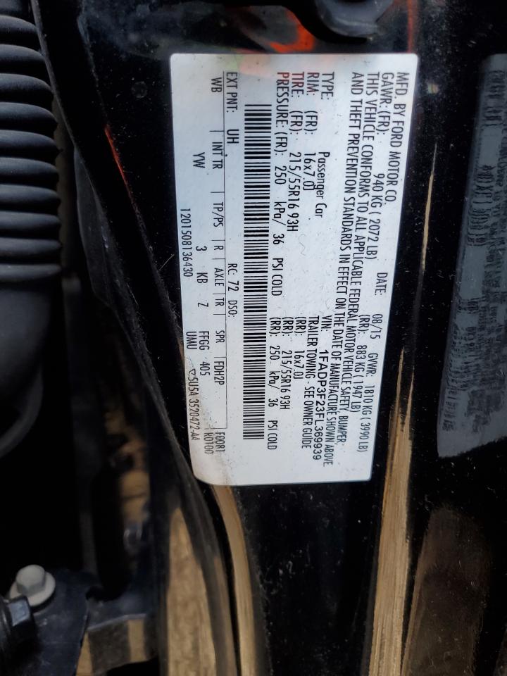 2015 Ford Focus Se VIN: 1FADP3F23FL369939 Lot: 93443335