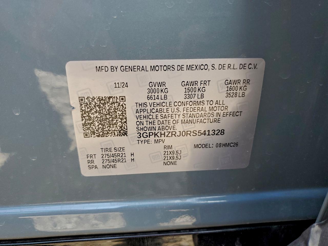 2024 Honda Prologue Elite VIN: 3GPKHZRJ0RS541328 Lot: 93907085