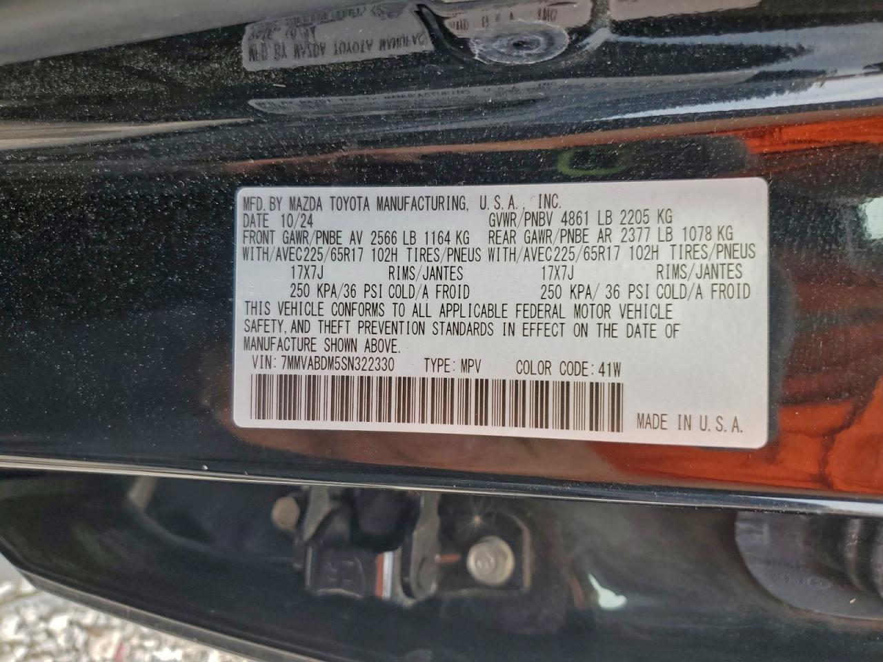 2025 Mazda Cx-50 Premium VIN: 7MMVABDM5SN322330 Lot: 93470865