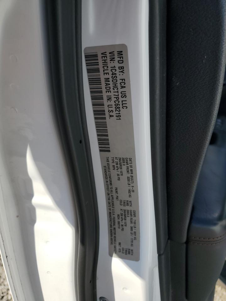 2023 Dodge Durango R/T VIN: 1C4SDHCT7PC682191 Lot: 93384085