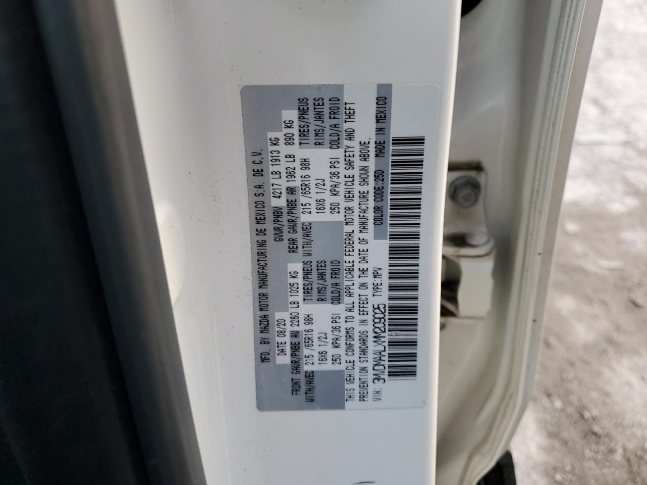 2021 Mazda Cx-30 VIN: 3MVDMAALXMM209025 Lot: 91774365