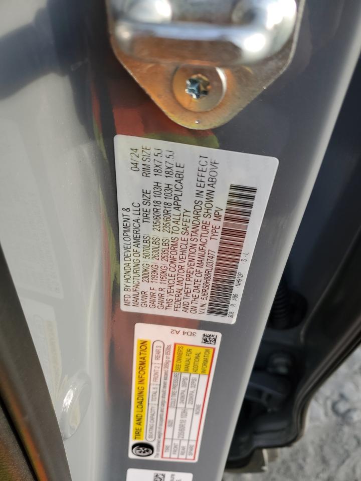 2024 Honda Cr-V Sport-L VIN: 5J6RS6H88RL037477 Lot: 93004485