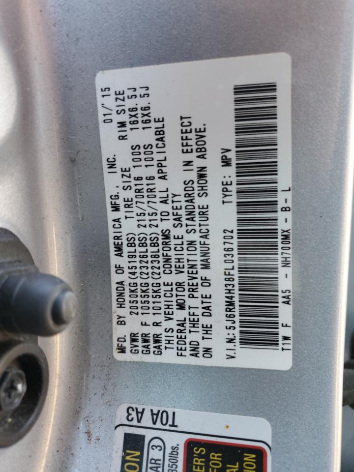 2015 Honda Cr-V Lx VIN: 5J6RM4H38FL036702 Lot: 92275915