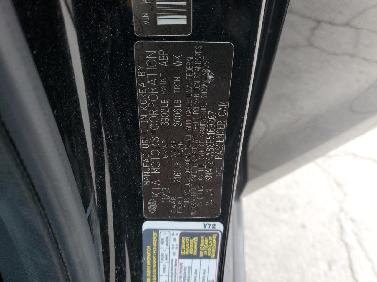 2014 Kia Forte Ex VIN: KNAFZ4A8XE5169767 Lot: 92093065