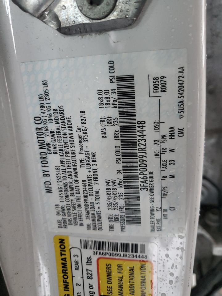 2018 Ford Fusion Titanium/Platinum VIN: 3FA6P0D99JR234448 Lot: 92979875