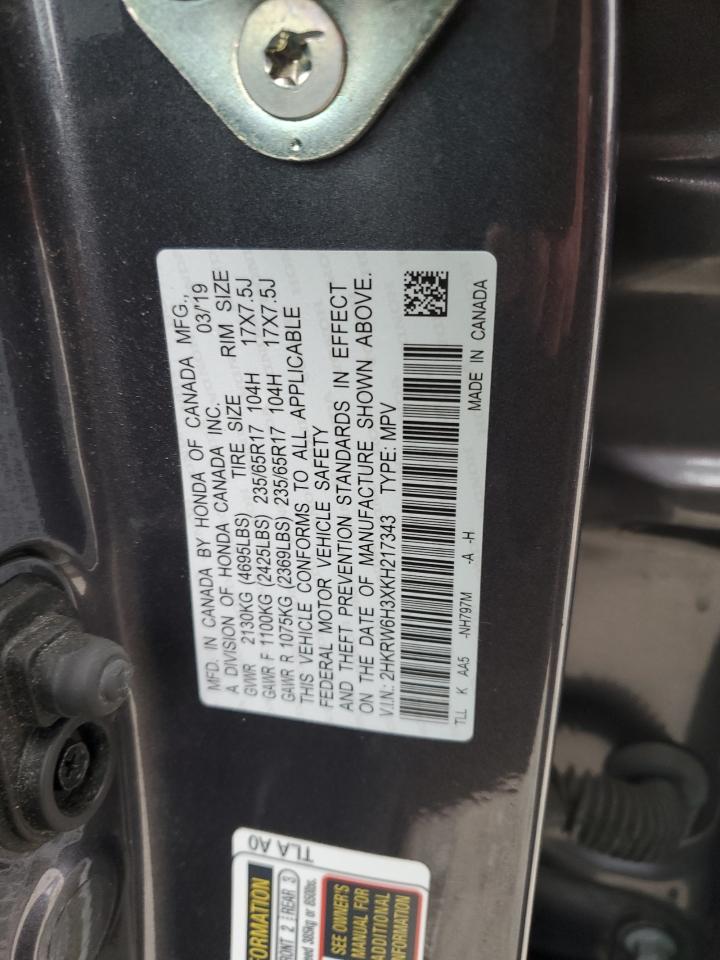 2019 Honda Cr-V Lx VIN: 2HKRW6H3XKH217343 Lot: 90242075