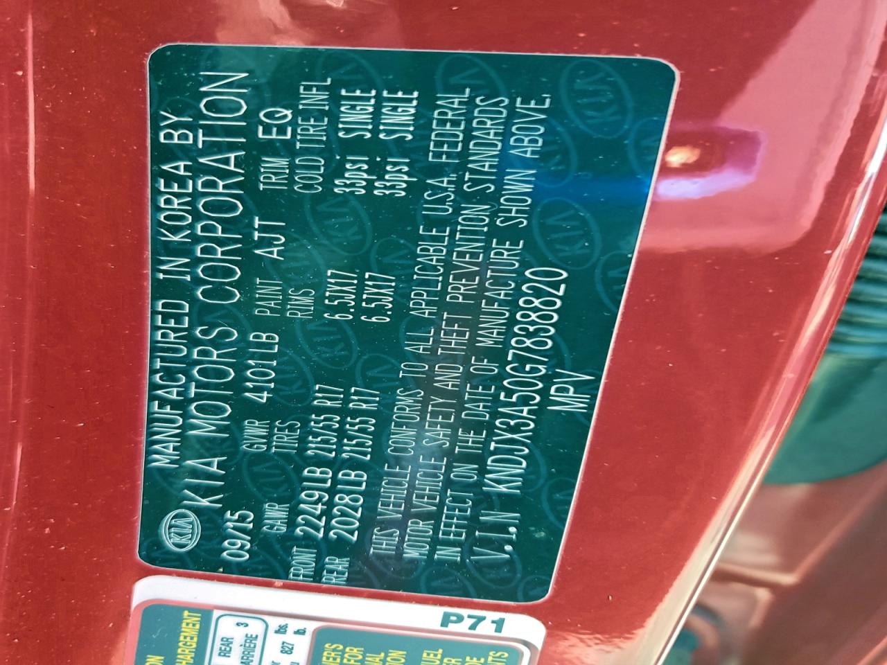 2016 Kia Soul ! VIN: KNDJX3A50G7838820 Lot: 94594155