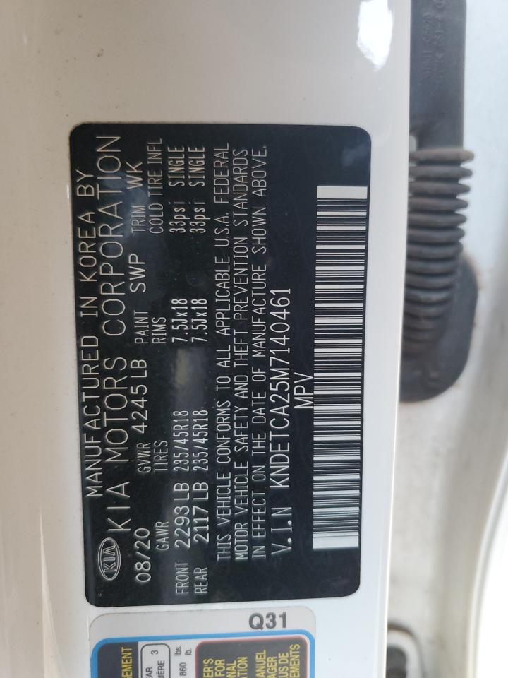 2021 Kia Seltos Sx VIN: KNDETCA25M7140461 Lot: 92011735