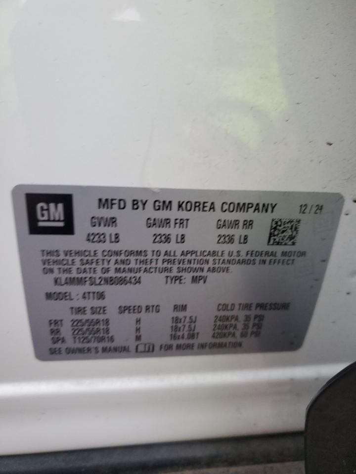 2022 Buick Encore Gx Essence VIN: KL4MMFSL2NB086434 Lot: 93847125