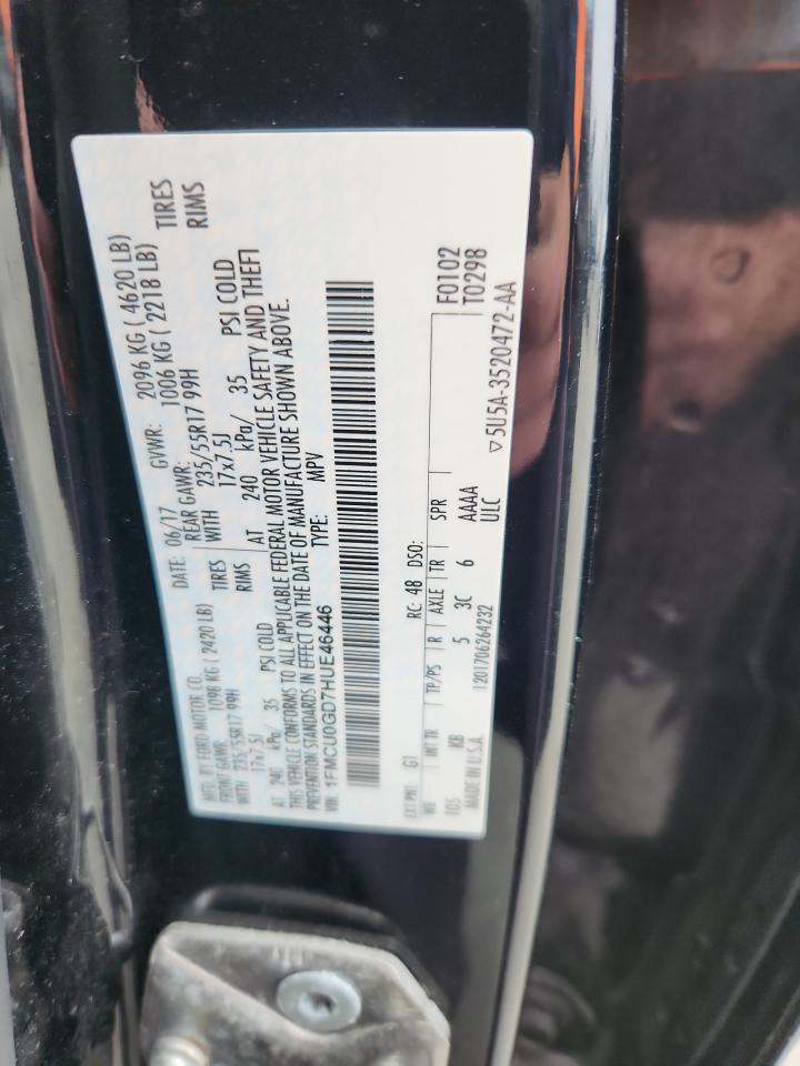 2017 Ford Escape Se VIN: 1FMCU0GD7HUE46446 Lot: 93095875