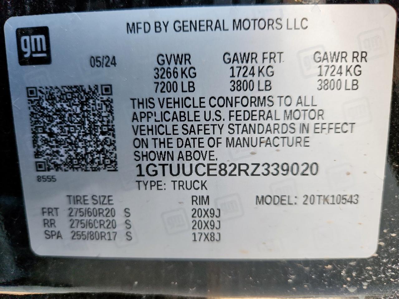 2024 GMC Sierra K1500 Elevation VIN: 1GTUUCE82RZ339020 Lot: 92906025