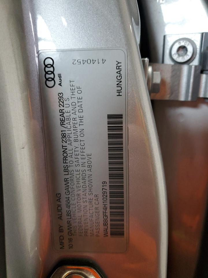 2017 Audi A3 Premium VIN: WAUB8GFF4H1029719 Lot: 93166045