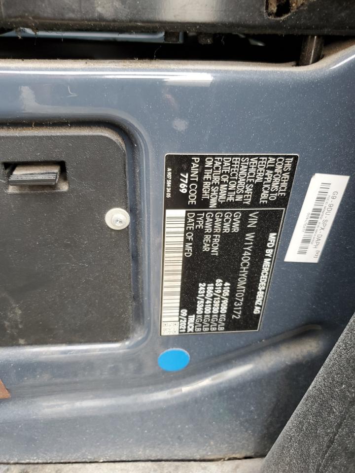 2021 Mercedes Benz Sprinter 2500 Delivery Van VIN: W1Y40CHY0MT073172 Lot: 91639315