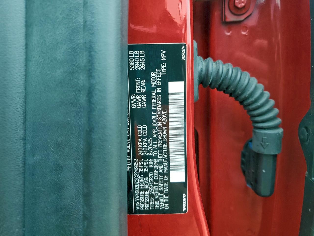 2012 Volvo Xc60 T6 VIN: YV4902DZ2C2249952 Lot: 93783385