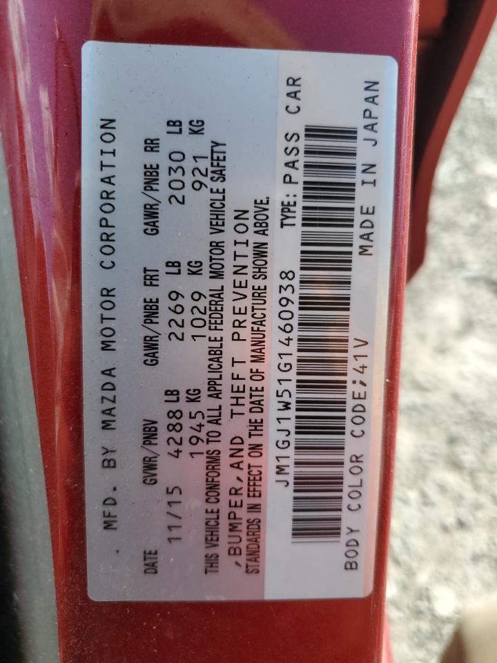 2016 Mazda 6 Grand Touring VIN: JM1GJ1W51G1460938 Lot: 92593765